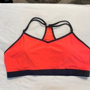 Athletic Works sports bra XXL. Bright Coral with grey trim. NWT.